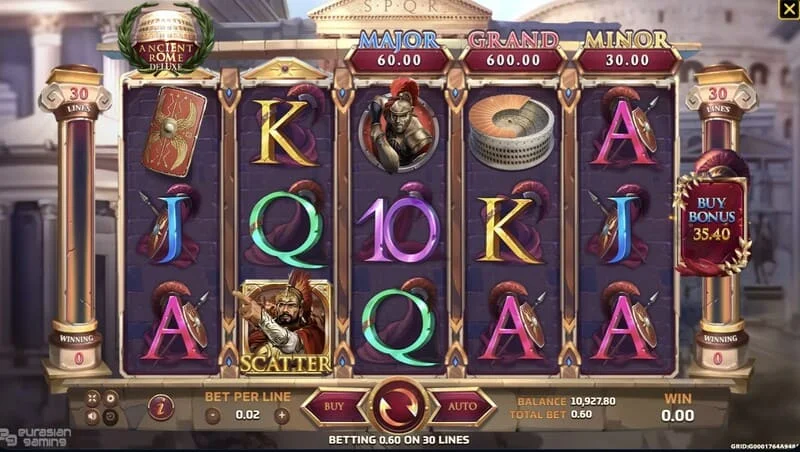 Ancient Rome Deluxe AI - Scatter en Free Spins